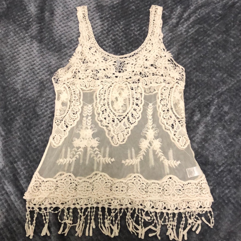 Cream lace take top